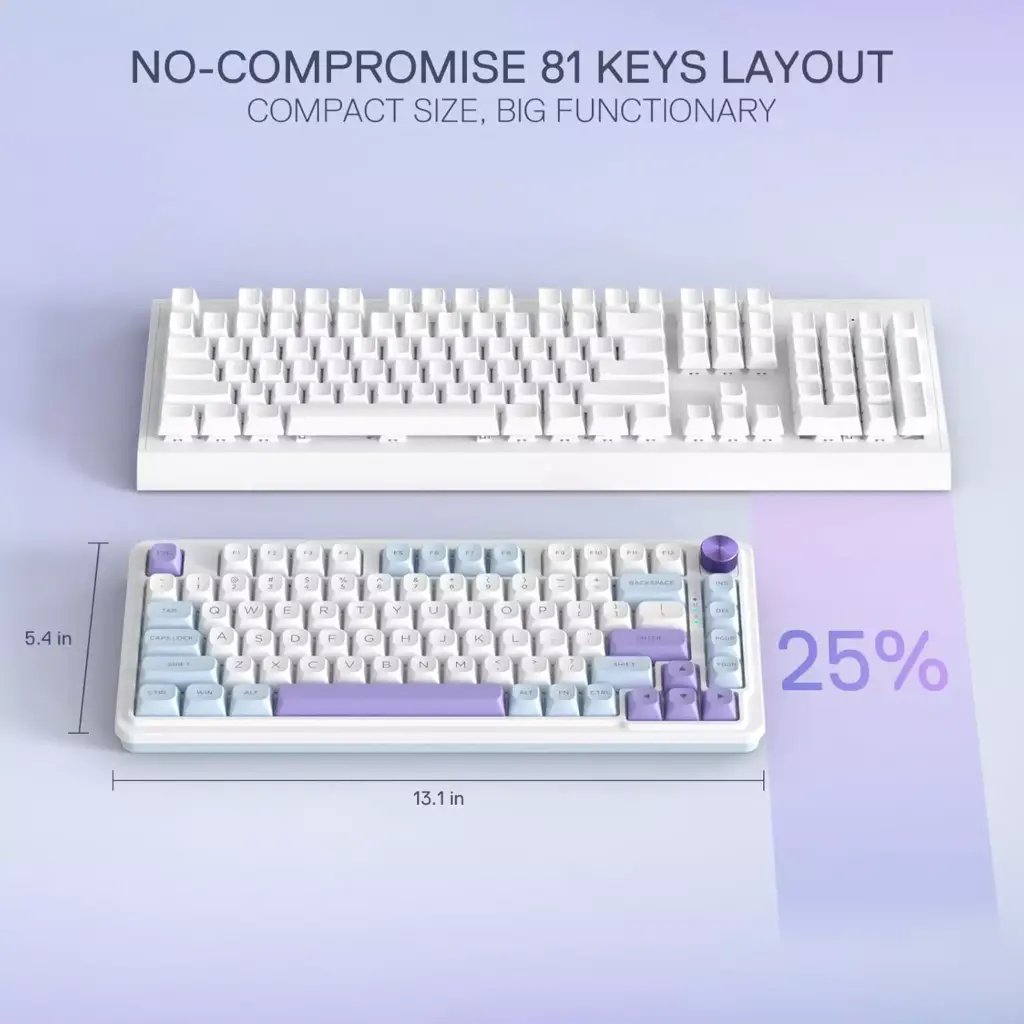 Redragon K673 UCAL MAX 3-Modes Wireless, Bluetooth Wired RGB Gaming Mechanical Keyboard, Dedicated Knob Control Custom Linear Switch