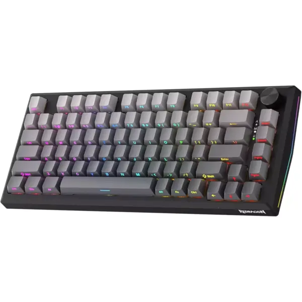 Redragon K687 PENUMBRA PRO CNC Aluminum 3-Modes Wireless, Bluetooth, Wired RGB Gaming Mechanical Keyboard, Dedicated Knob Control Custom Linear Switch