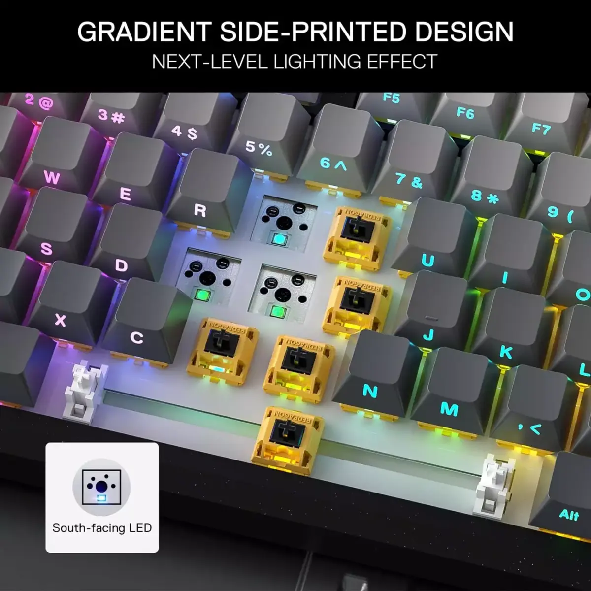 Redragon K687 PENUMBRA PRO CNC Aluminum  3-Modes Wireless, Bluetooth, Wired RGB Gaming Mechanical Keyboard, Dedicated Knob Control Custom Linear Switch