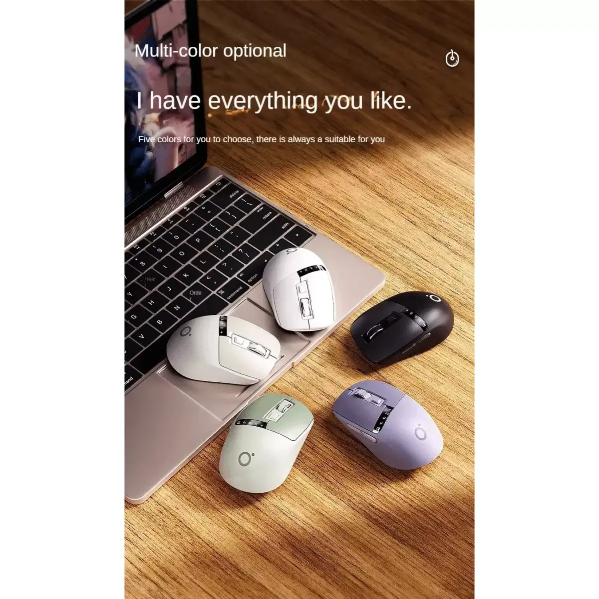 EWEADN Q2 Dual Mode Wireless, Bluetooth Silent Click Mouse - Optical Sensor 1600PDI Rechargeable USB C with Display