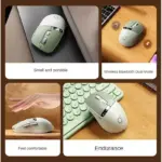 EWEADN Q2 Dual Mode Wireless, Bluetooth Silent Click Mouse - Optical Sensor 1600PDI Rechargeable USB C with Display