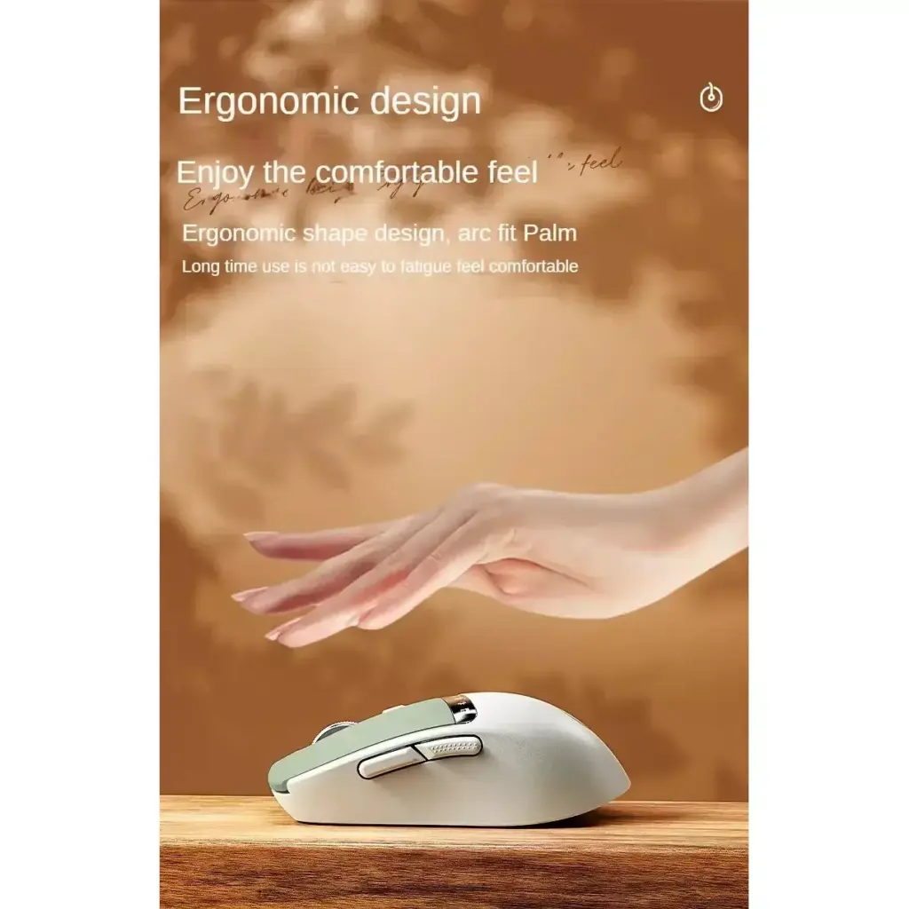 EWEADN Q2 Dual Mode Wireless, Bluetooth Silent Click Mouse - Optical Sensor 1600PDI Rechargeable USB C with Display