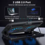 XTRIKE ME FN818 Laptop Cooling Pad Stand - 2 x Blue Led Fans – 2 USB Ports - Support UP 17 Inch