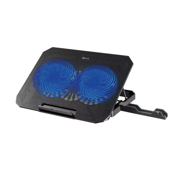 XTRIKE ME FN818 Laptop Cooling Pad Stand - 2 x Blue Led Fans – 2 USB Ports - Support UP 17 Inch