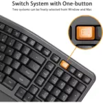 ProtoArc Backlit Wired Ergonomic Keyboard, USB Wired Ergonomic Split Keyboard with Wrist Rest, 104 Keys, Compatible with Desktop, Laptop, Windows, Mac