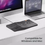 ProtoArc Backlit Wired Ergonomic Keyboard, USB Wired Ergonomic Split Keyboard with Wrist Rest, 104 Keys, Compatible with Desktop, Laptop, Windows, Mac
