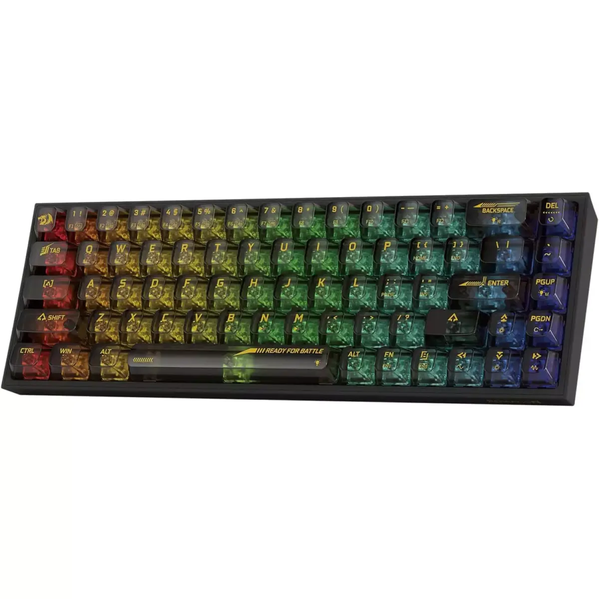 Redragon K631 Pro CASTOR 3-Mode Wireless, Bluetooth, Wired RGB Gaming Mechanical Keyboard, Hot-Swappable Red Quiet Linear Switch WHot-Swap Free-Mod Pcb Socket & Translucent Board (Black Transparent)