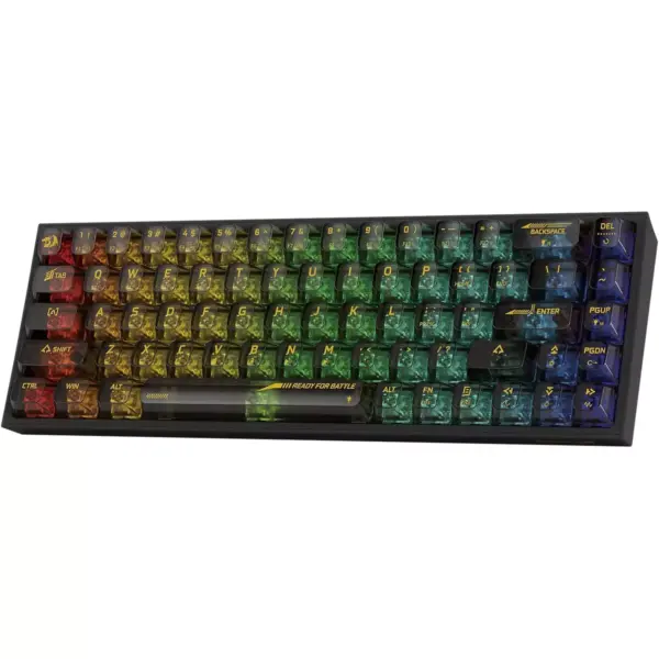 Redragon K631 Pro CASTOR 3-Mode Wireless, Bluetooth, Wired RGB Gaming Mechanical Keyboard, Hot-Swappable Red Quiet Linear Switch WHot-Swap Free-Mod Pcb Socket & Translucent Board (Black Transparent)
