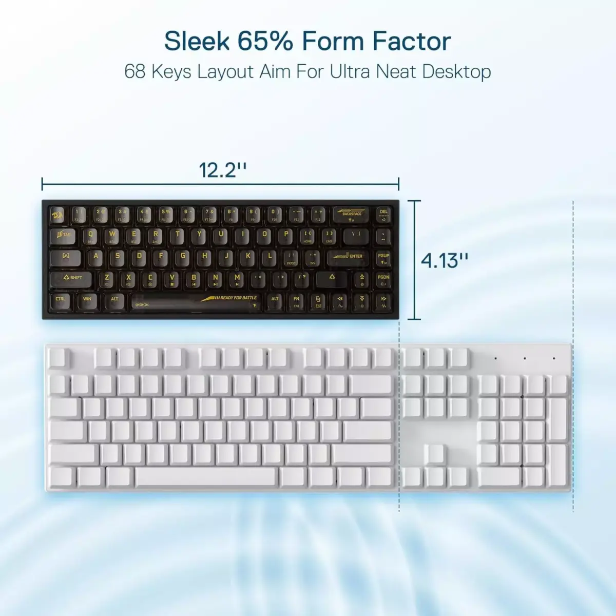 Redragon K631 Pro CASTOR 3-Mode Wireless, Bluetooth, Wired RGB Gaming Mechanical Keyboard, Hot-Swappable Red Quiet Linear Switch WHot-Swap Free-Mod Pcb Socket & Translucent Board (Black Transparent)