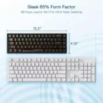 Redragon K631 Pro CASTOR 3-Mode Wireless, Bluetooth, Wired RGB Gaming Mechanical Keyboard, Hot-Swappable Red Quiet Linear Switch WHot-Swap Free-Mod Pcb Socket & Translucent Board (Black Transparent)