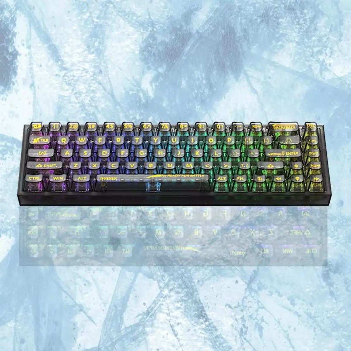 Redragon K631 Pro CASTOR 3-Mode Wireless, Bluetooth, Wired RGB Gaming Mechanical Keyboard, Hot-Swappable Red Quiet Linear Switch WHot-Swap Free-Mod Pcb Socket & Translucent Board (Black Transparent)