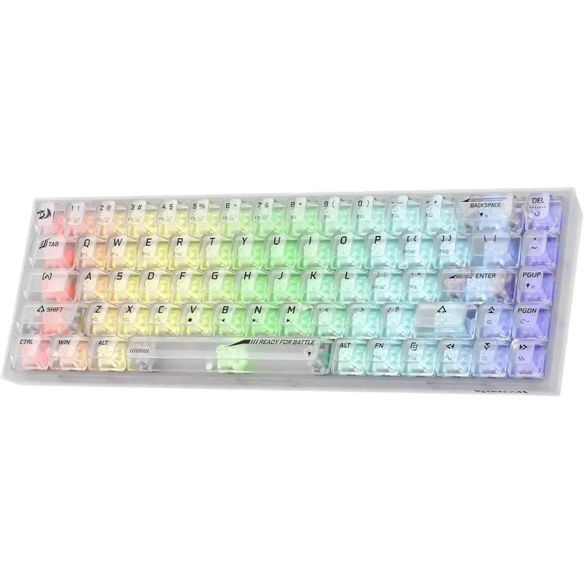 Redragon K631 Pro CASTOR 3-Mode Wireless, Bluetooth, Wired RGB Gaming Mechanical Keyboard, Hot-Swappable Red Quiet Linear Switch WHot-Swap Free-Mod Pcb Socket & Translucent Board (White Transparent) (Copy)
