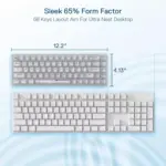 Redragon K631 Pro CASTOR 3-Mode Wireless, Bluetooth, Wired RGB Gaming Mechanical Keyboard, Hot-Swappable Red Quiet Linear Switch WHot-Swap Free-Mod Pcb Socket & Translucent Board (White Transparent) (Copy)