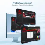 Redragon K631 Pro CASTOR 3-Mode Wireless, Bluetooth, Wired RGB Gaming Mechanical Keyboard, Hot-Swappable Red Quiet Linear Switch WHot-Swap Free-Mod Pcb Socket & Translucent Board (White Transparent) (Copy)