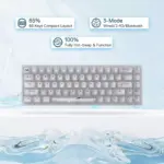 Redragon K631 Pro CASTOR 3-Mode Wireless, Bluetooth, Wired RGB Gaming Mechanical Keyboard, Hot-Swappable Red Quiet Linear Switch WHot-Swap Free-Mod Pcb Socket & Translucent Board (White Transparent) (Copy)