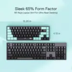 Redragon K631 Pro Se CASTOR 3-Mode Wireless, Bluetooth, Wired RGB Gaming Mechanical Keyboard, Hot-Swappable Bullet SL Quiet Linear Switch WHot-Swap Free-Mod Pcb Socket & Translucent Board (Black Green)