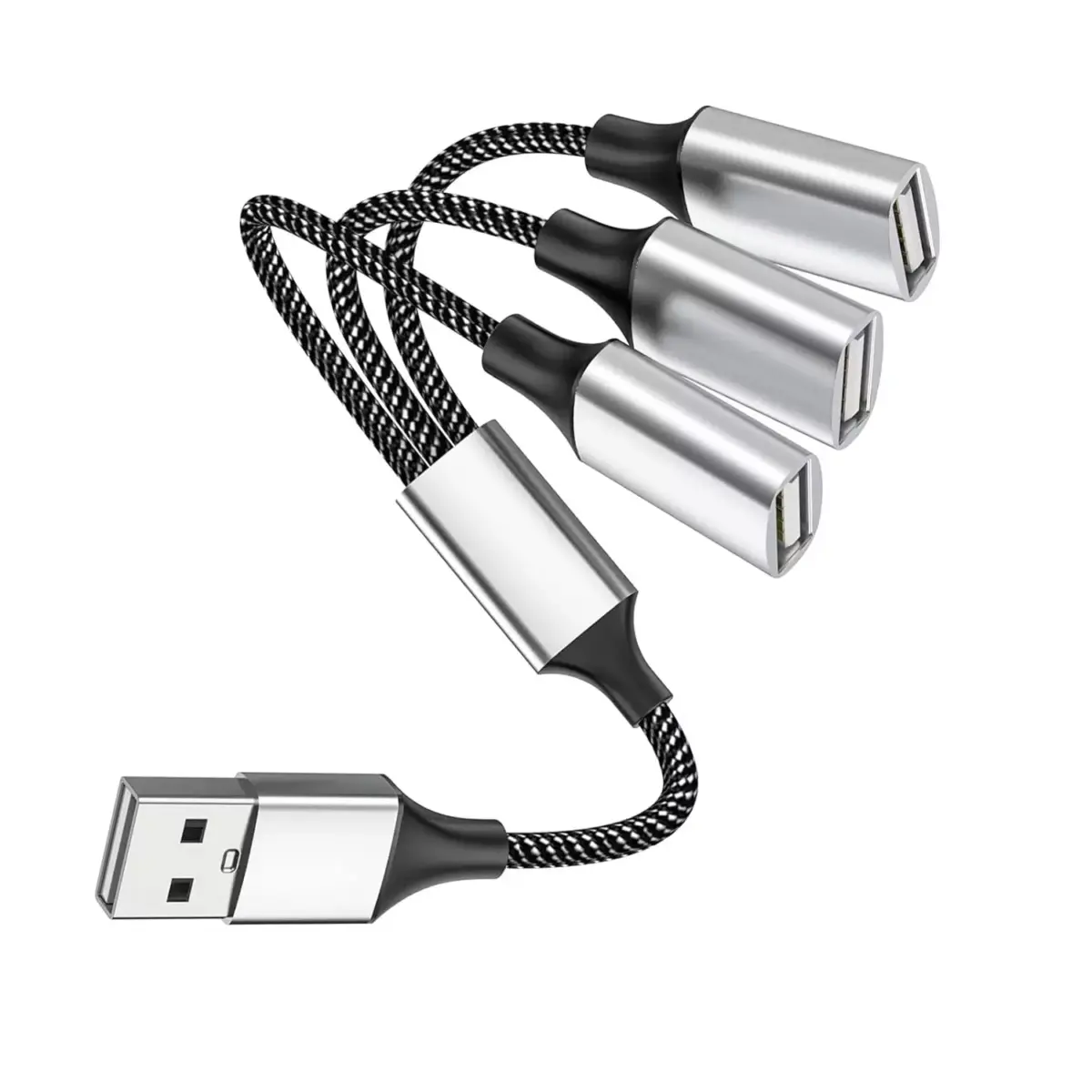 USB Splitter Y Cable,USB 1 Male to 3 Female Extension Cord Connector,Dual Double USBA Port Extender Hub,Data&Charger Power Split Adapter for Mac,Laptop,PC,Xbox One Series X/S,PS4,PS5 (30CM)
