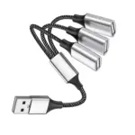 USB Splitter Y Cable,USB 1 Male to 3 Female Extension Cord Connector,Dual Double USBA Port Extender Hub,Data&Charger Power Split Adapter for Mac,Laptop,PC,Xbox One Series X/S,PS4,PS5 (30CM)