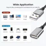 USB Splitter Y Cable,USB 1 Male to 3 Female Extension Cord Connector,Dual Double USBA Port Extender Hub,Data&Charger Power Split Adapter for Mac,Laptop,PC,Xbox One Series X/S,PS4,PS5 (30CM)
