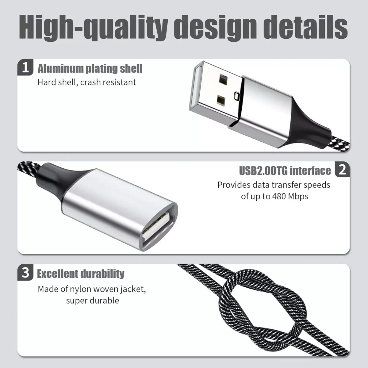 USB Splitter Y Cable,USB 1 Male to 3 Female Extension Cord Connector,Dual Double USBA Port Extender Hub,Data&Charger Power Split Adapter for Mac,Laptop,PC,Xbox One Series X/S,PS4,PS5 (30CM)
