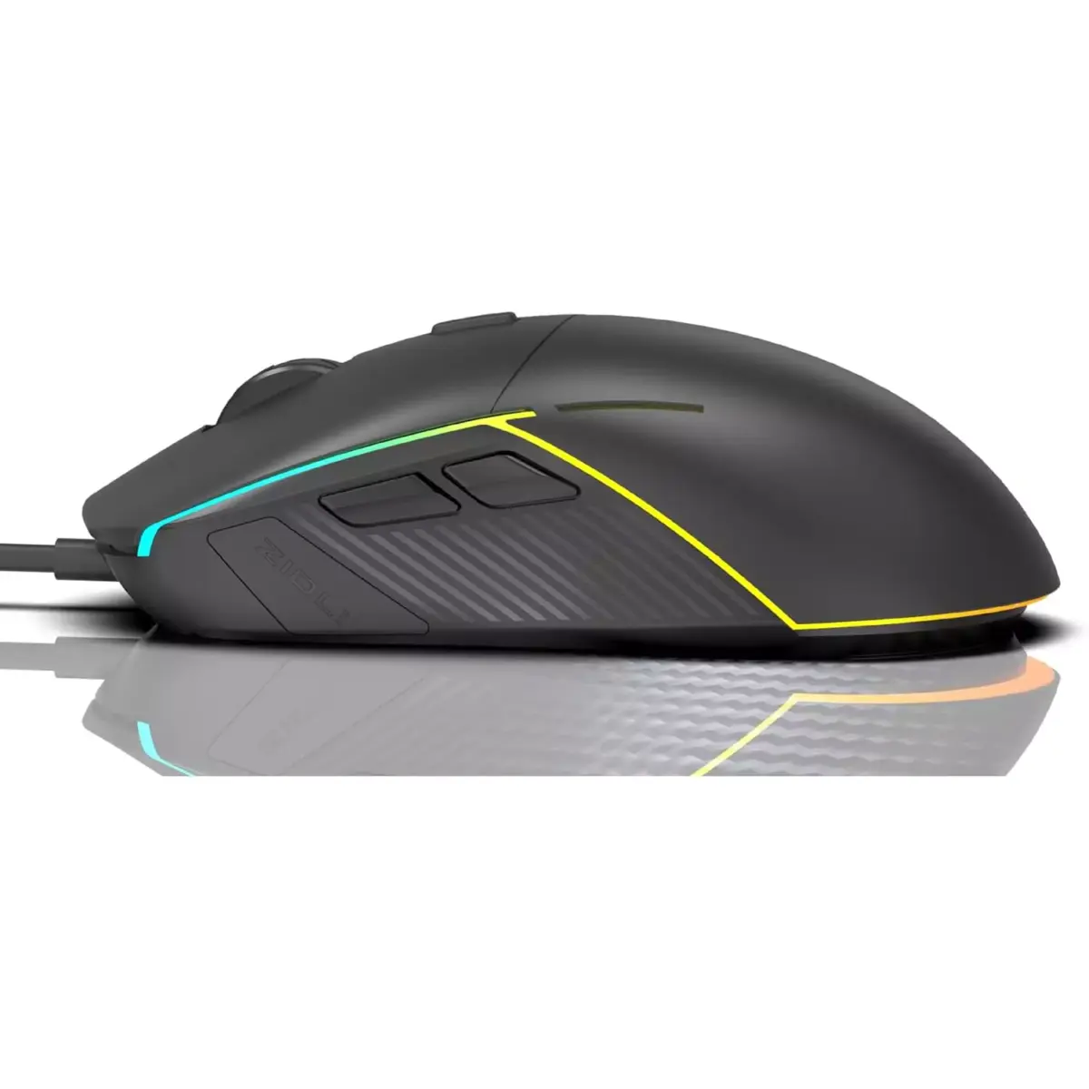 ZIDLI M82 RGB Gaming Mouse - Optical Sensor 16,000 DPI - 1000 Hz Polling Rate - Paracord Cable - Lightweigh 69G (Black)